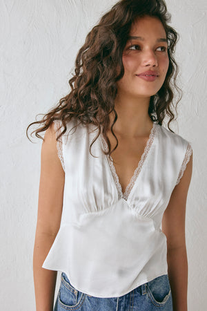 Vintage Lover Tie Back Top White