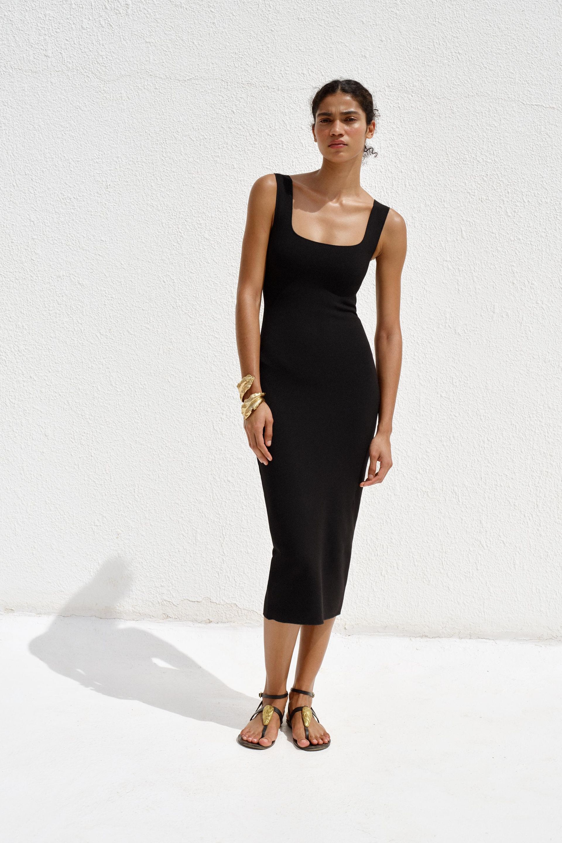 Stretch Square Neck Dress