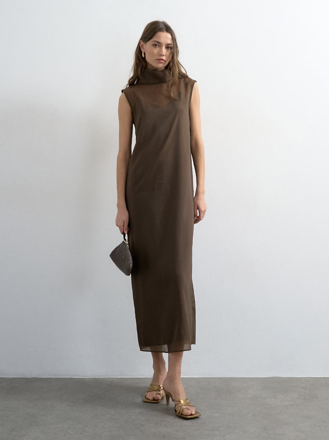 Topshop Funnel neck dress