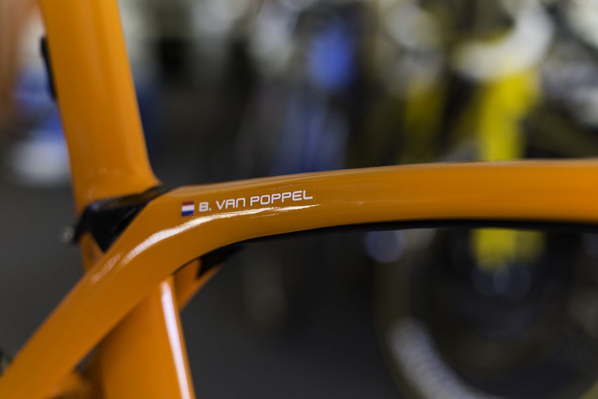 Boy van Poppel has an organge Trek Madone for the Tour Down Under