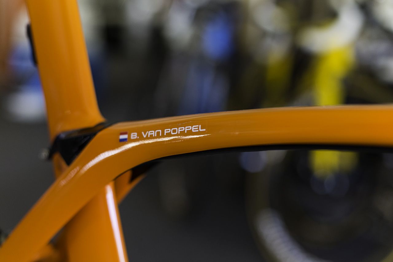 Boy van Poppel has an organge Trek Madone for the Tour Down Under