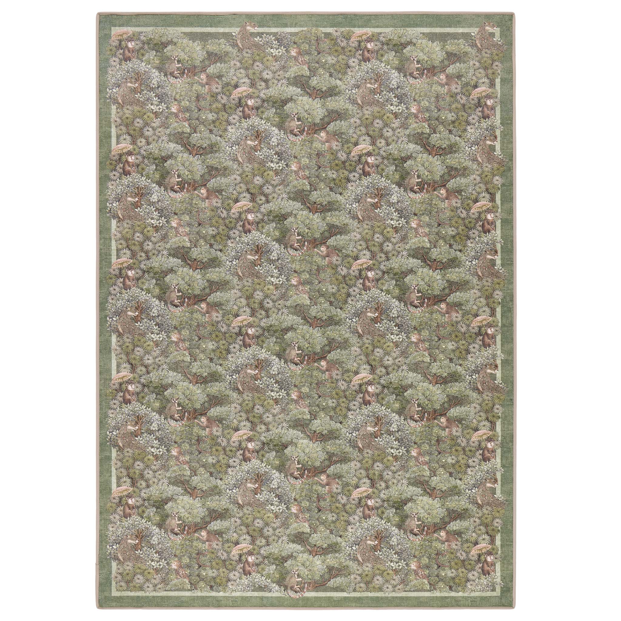 Treetop Troop Green Eco-Washable Rug
