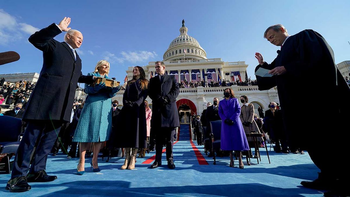 Joe Biden being sworn in as 46th President of the United States 