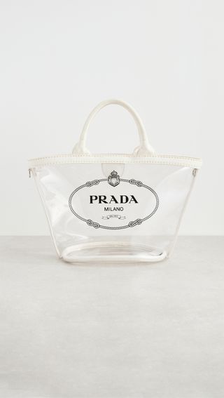 Prada Canapa Tote Bag, Plexi Pvc