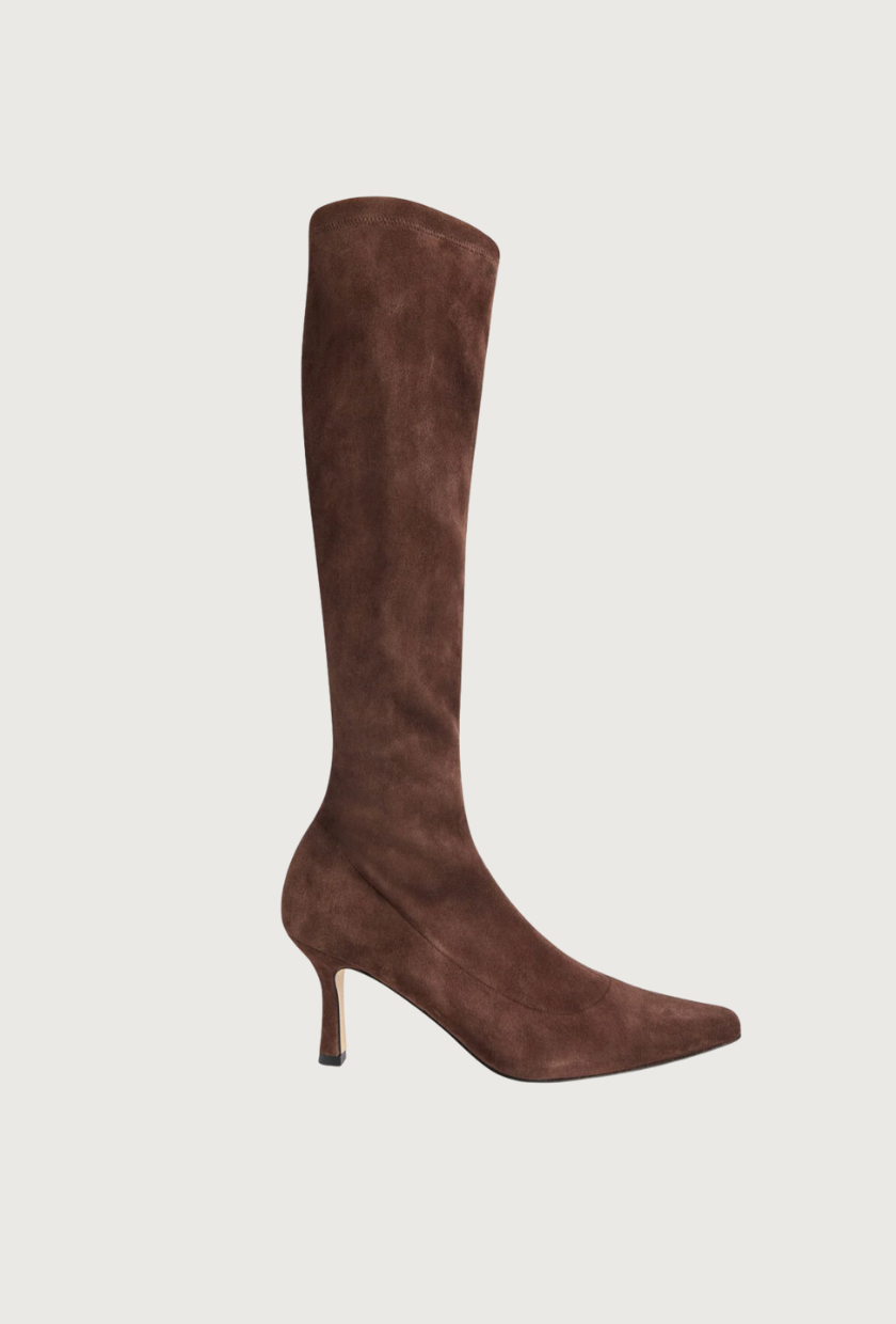 Chocolate Hera Stretch Suede Boot