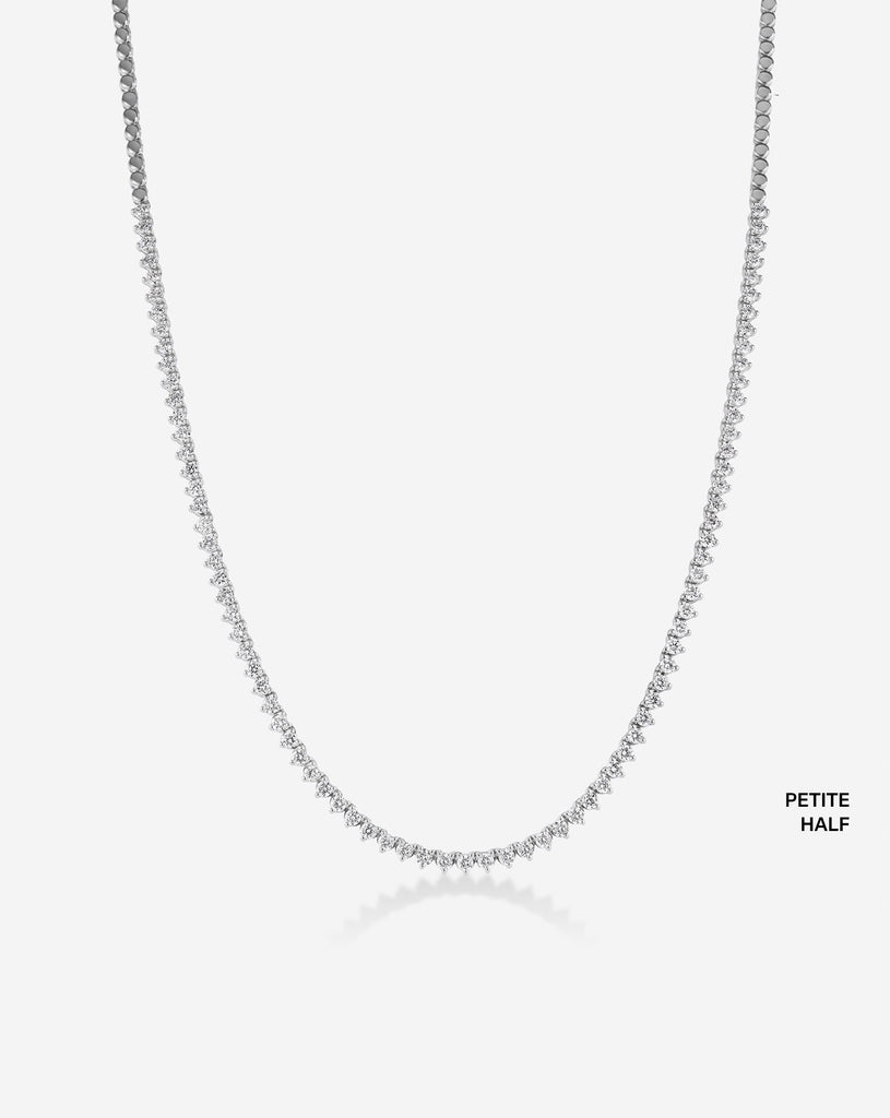 Martini Diamond Tennis Necklace - 14k White Gold / Petite (2 Carat) / 16"