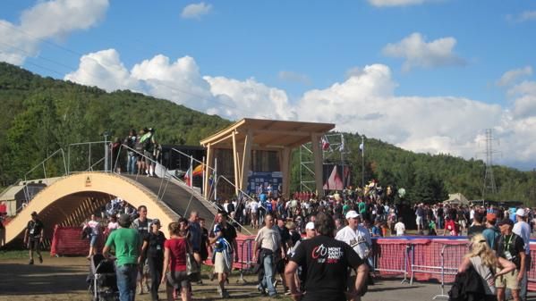There were beautifully constructed wooden bridges and a podium stage at the Worlds in Mont Sainte Anne