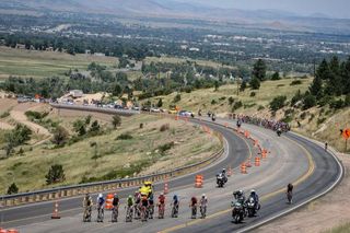 The breakaway climbs out of Boulder on stage 7 of the USA Pro Challenge