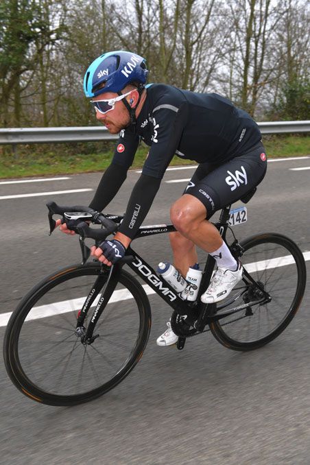 Owain Doull riding Omloop Het Nieuwsblad