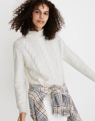 Cableknit Mockneck Sweater