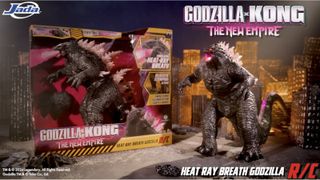The Heat-Ray Breath Godzilla figure in and out of its box.