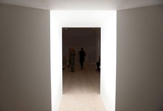 Visitors enter the installation through a door at the back of the show