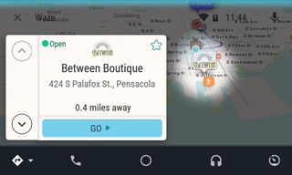 A local ad on Waze for Android Auto