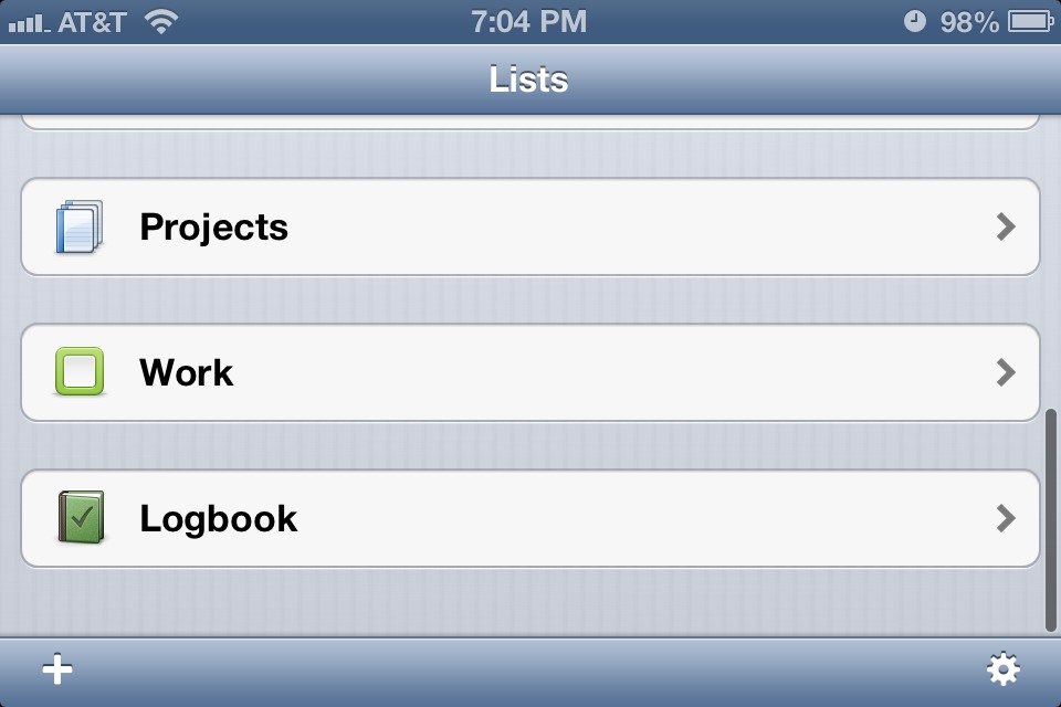 Things for iPhone areas section