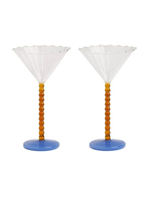 Perle Amber Coupe Glasses, Set of 2