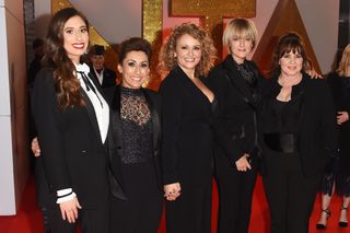 Saira Khan and co-stars on red carpet at the National Television Awards