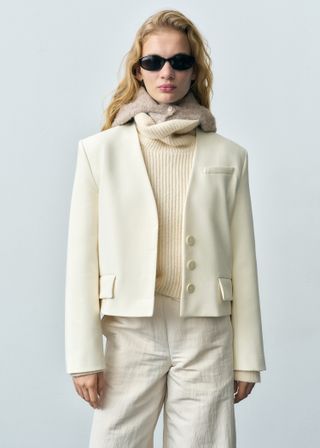 Structured Cropped Blazer - Women | Mango Usa