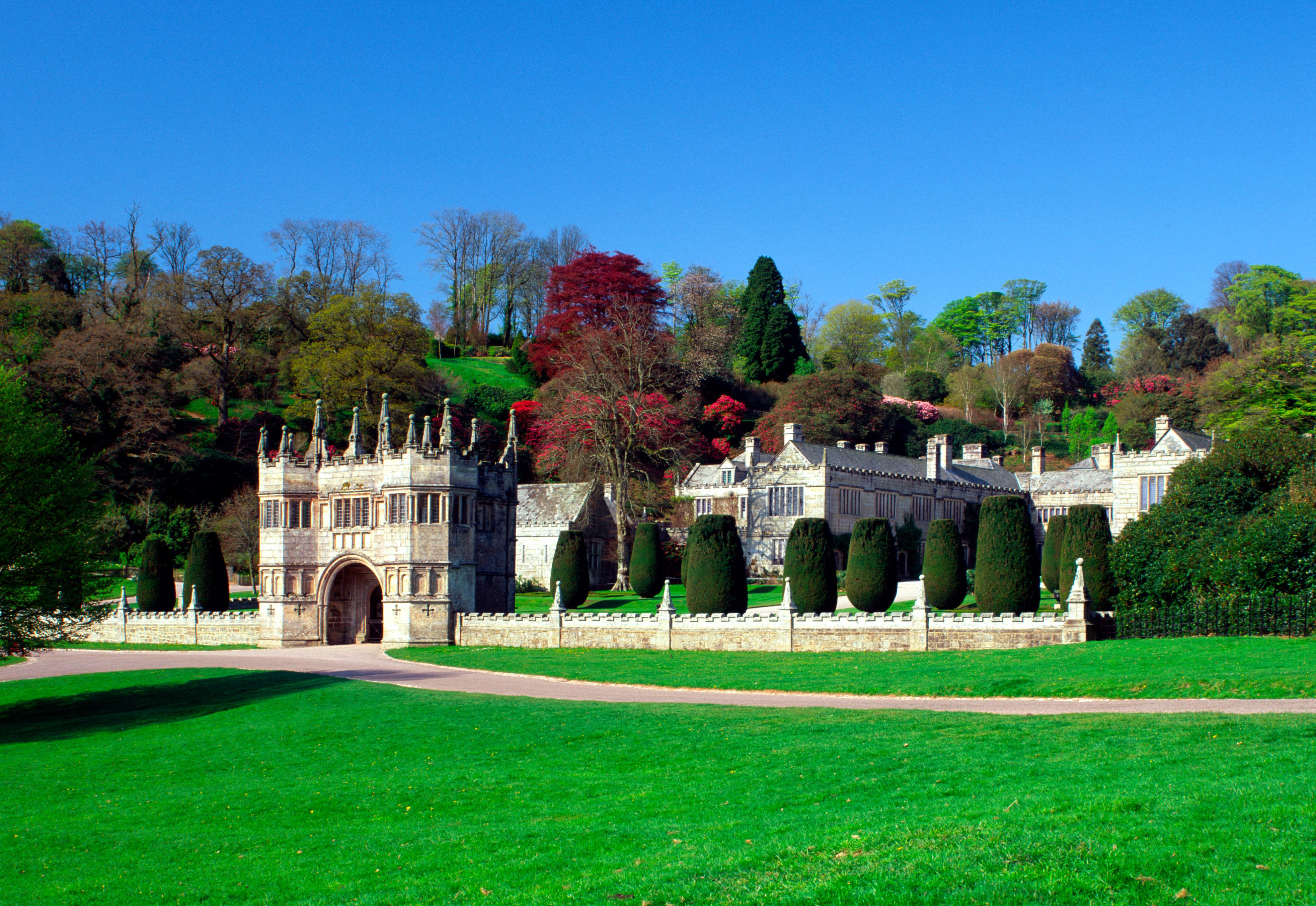 Gateway to Lanhydrock house, Cornwall, England, UK