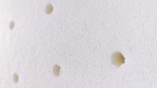 A close-up of latex in the Saatva Natural Latex Mattress Topper