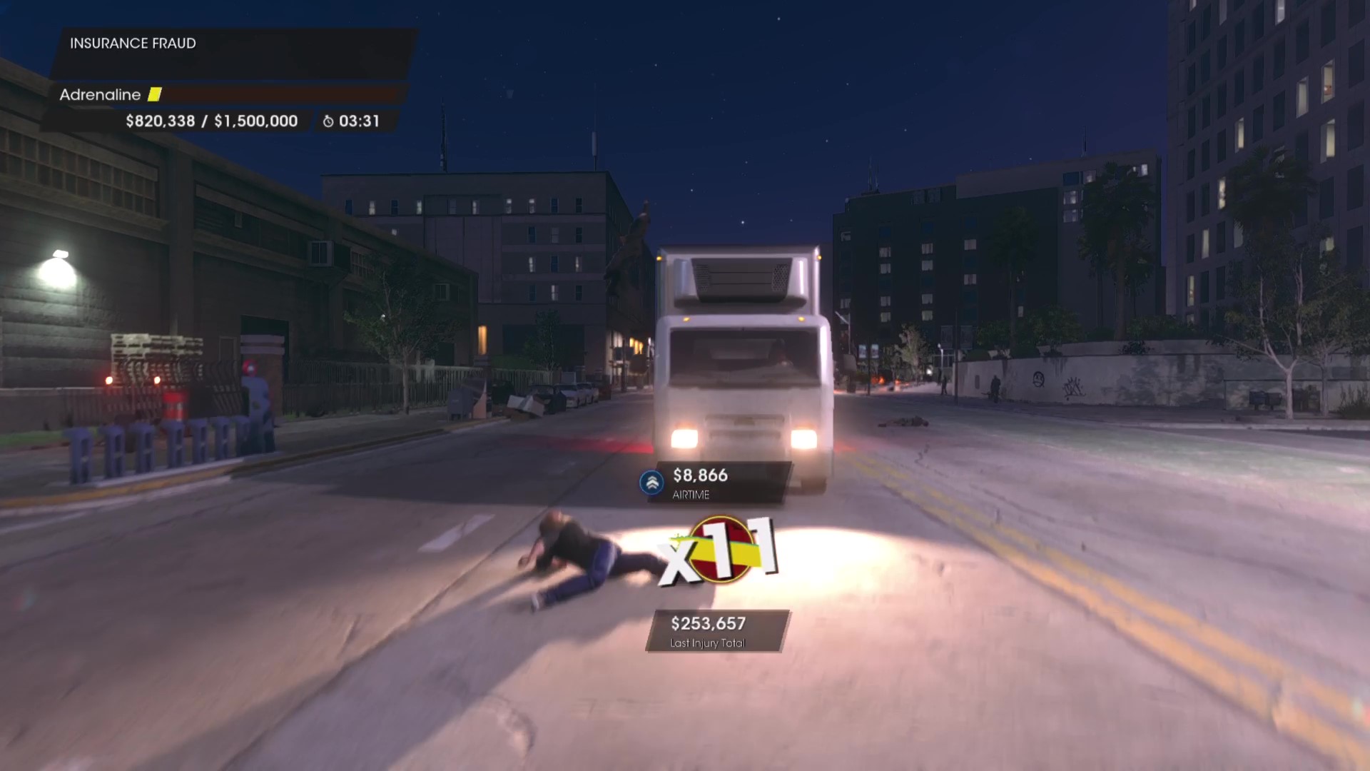 Saints Row Insurance Fraud Ragdoll injury minigame