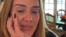 Screenshot of Adele's black nails from her instagram live