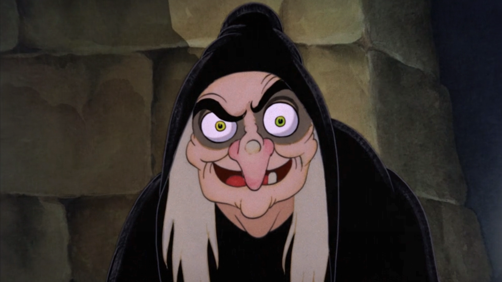 The Evil Queen as an old woman in Snow White 