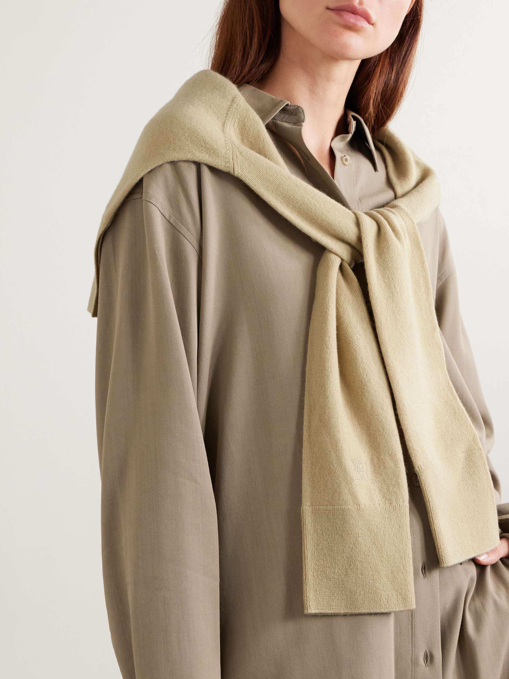 Sleeve Embroidered Cashmere Scarf