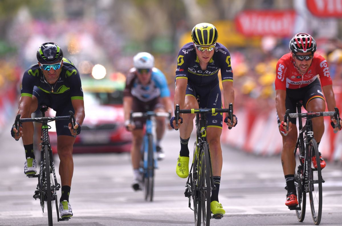 Jens Keukeleire (Orica-Scott) rides to third on stage 19