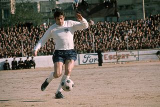 Norman Hunter in action for England against Malta in 1971.