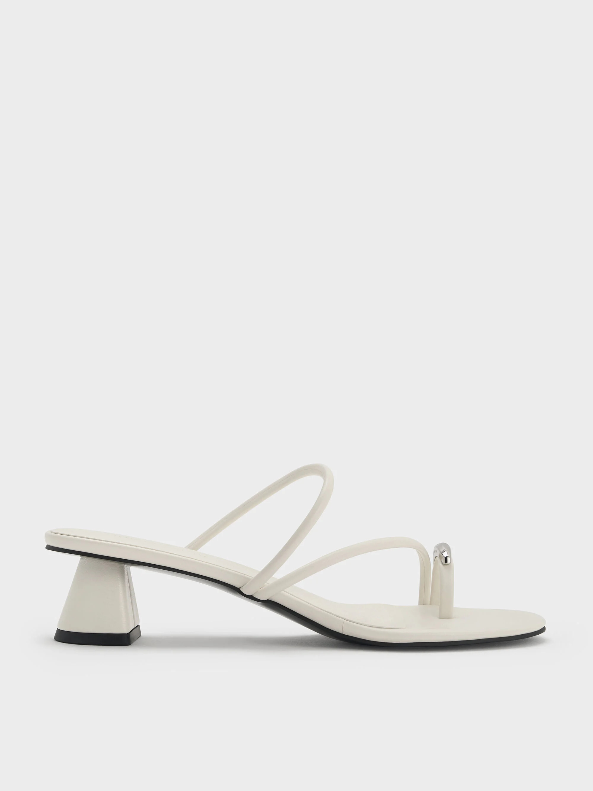 White toe ring sandals