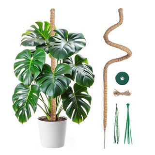 Mcbazel Moss Pole, 120cm/47inch Bendable Coir Plant Poles for Climbing Plants Support, Indoor Outdoor Cheese Monstera Plant Support With Cable Ties & Plant Tapewith Cable Ties & Plant Tape