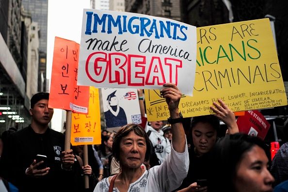 A rally in support of DACA outside of Trump Tower.