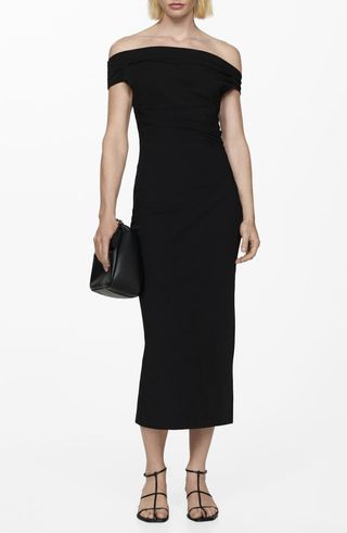 Ruched Off the Shoulder Sheath Dress