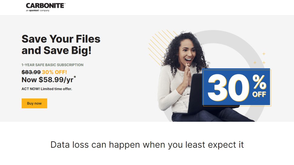 Website screenshot for Carbonite