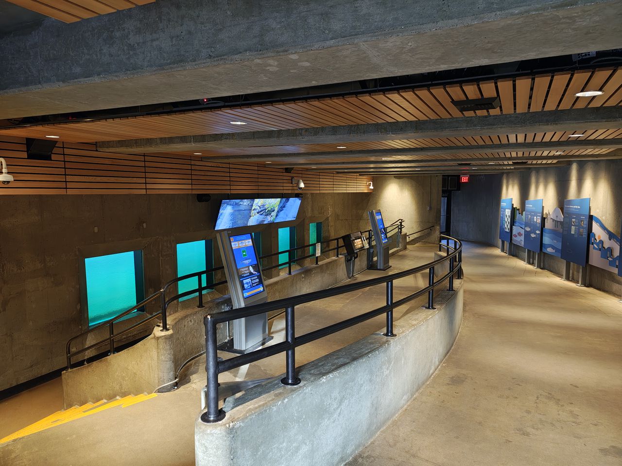 Inside an observation deck