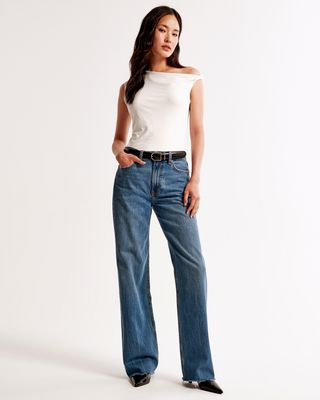 Lockere High-Rise-Jeans