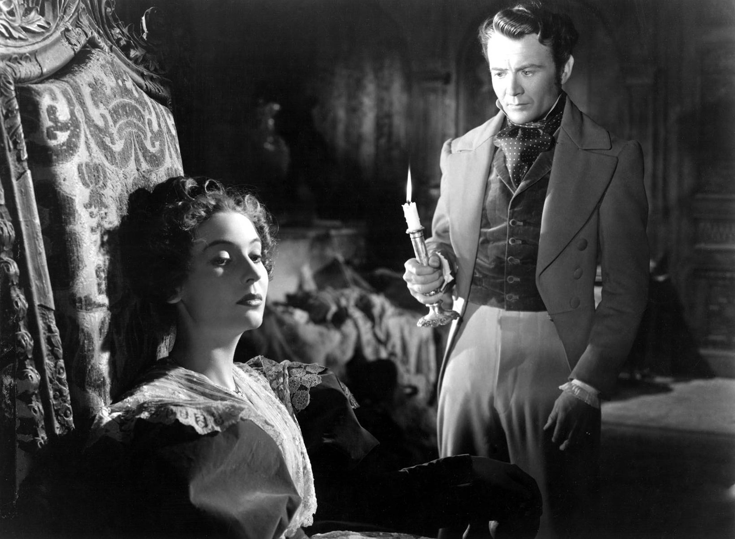 Actress Valerie Hobson and John Mills in a scene from the movie "Great Expectations" (Photo by Donaldson Collection/Getty Images)
