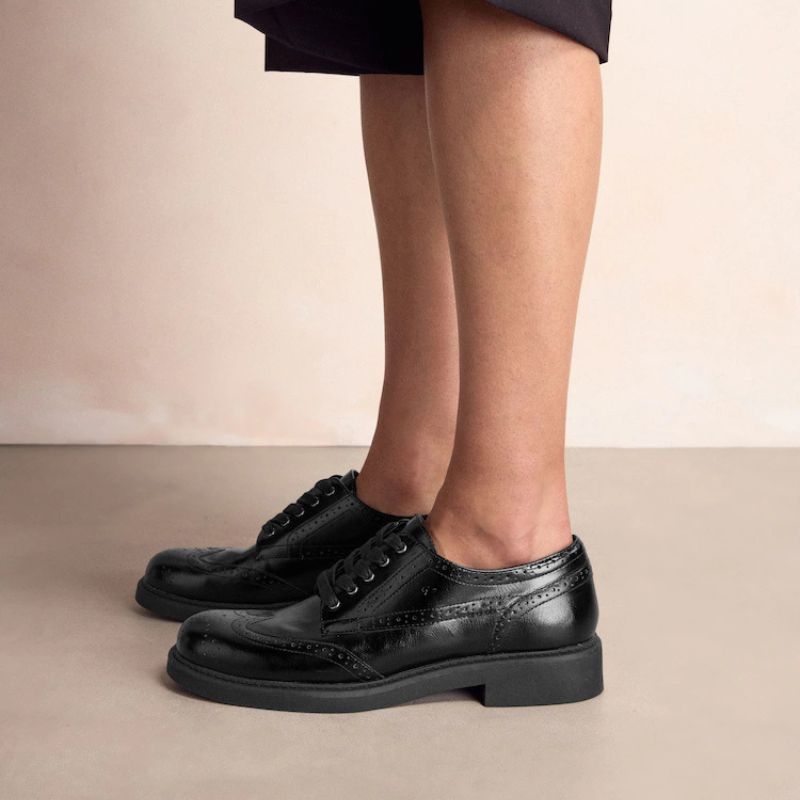 Next , Black Forever Comfort&amp;reg; Chunky Lace Up Brogue