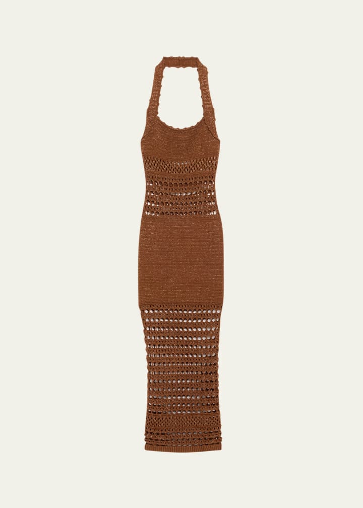 Jaycee Crochet Halter Midi Dress