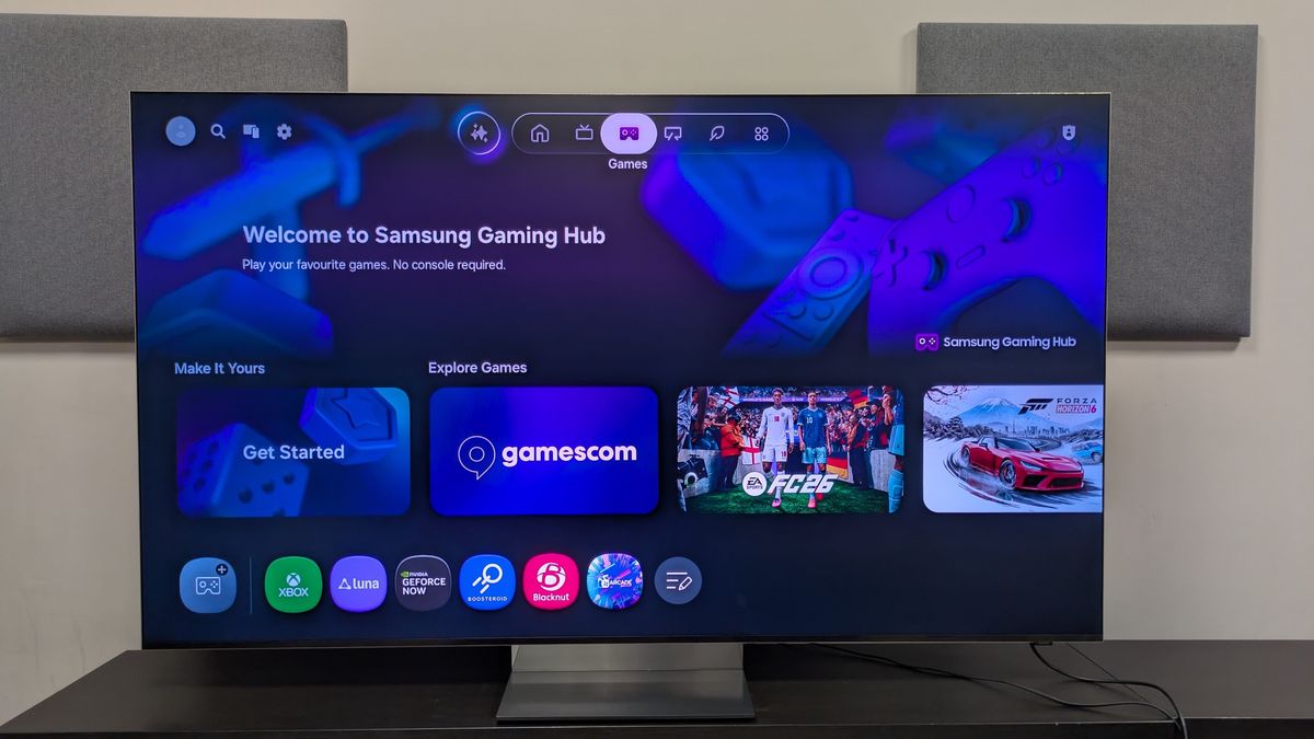 Samsung R95H Game Hub screen