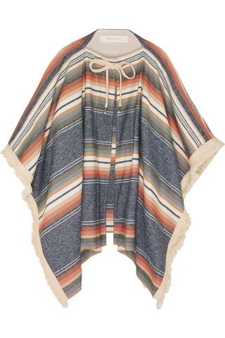 SEE BY CHLOÉ Fringed striped canvas cape