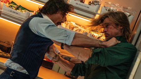 Brad Pitt and Aaron Taylor-Johnson in Bullet Train