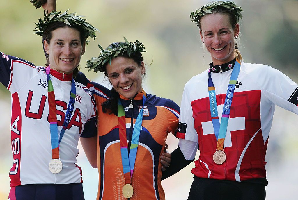 Dede Barry second to Leontien van Moorsel, with Karin Thurig third