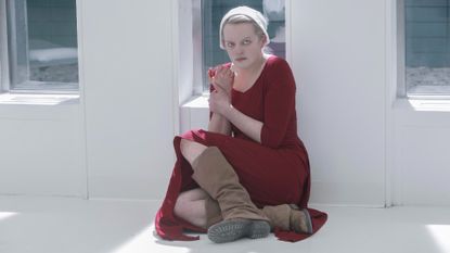 How to watch The Handmaid's Tale season 5, seen here is Elisabeth Moss as Offred/June