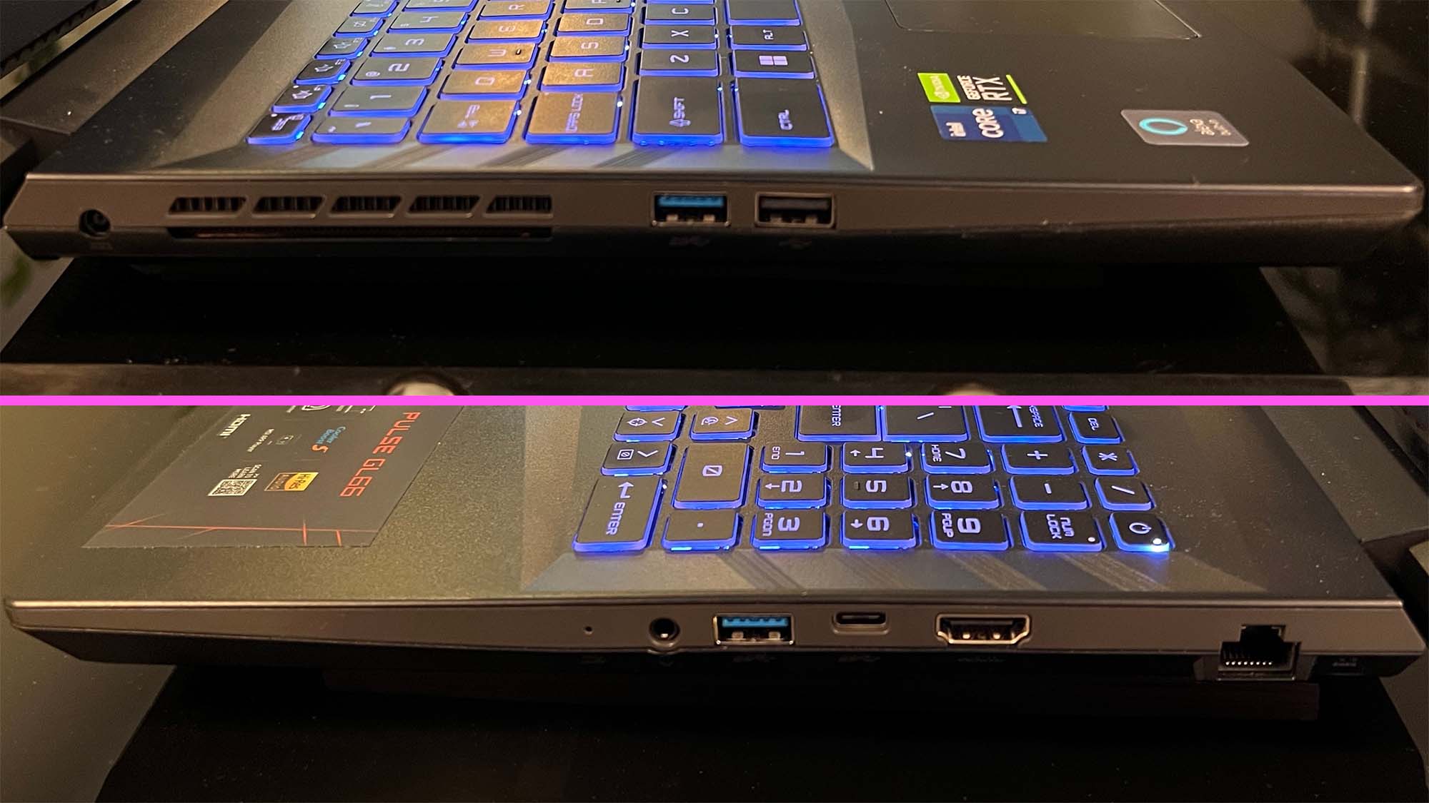 The side ports of the MSI Pulse GL66 (2022)