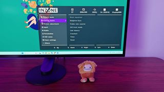 Close up of Sony Inzone M10S OSD menu