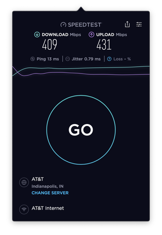 Wi-Fi speed test with the Eero 3rd gen with gigabit fiber