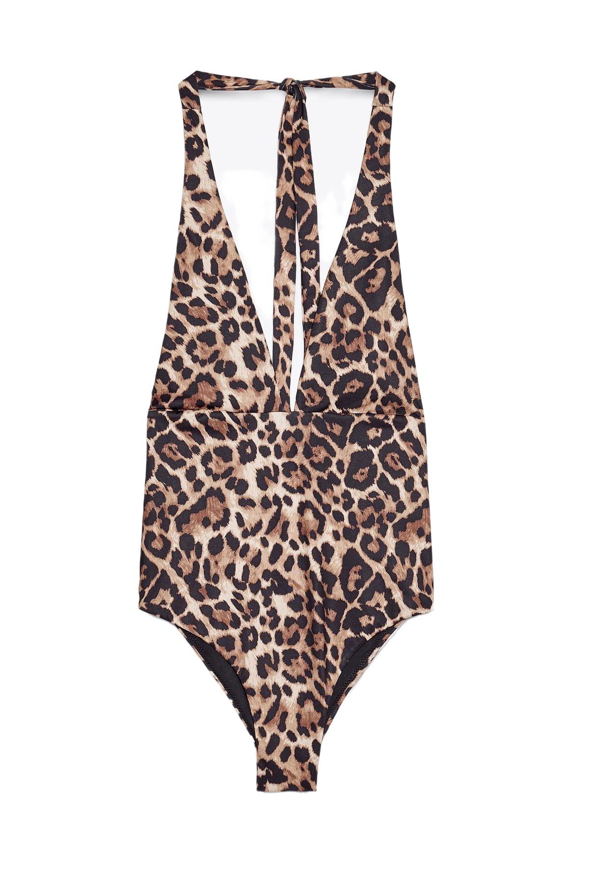 Zara Animal Print Halter Swimsuit