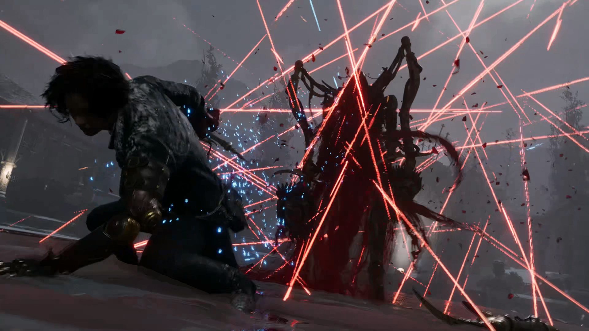 Lies of P: Complete Edition screenshot in which the protagonist decimates a boss with a powerful attack