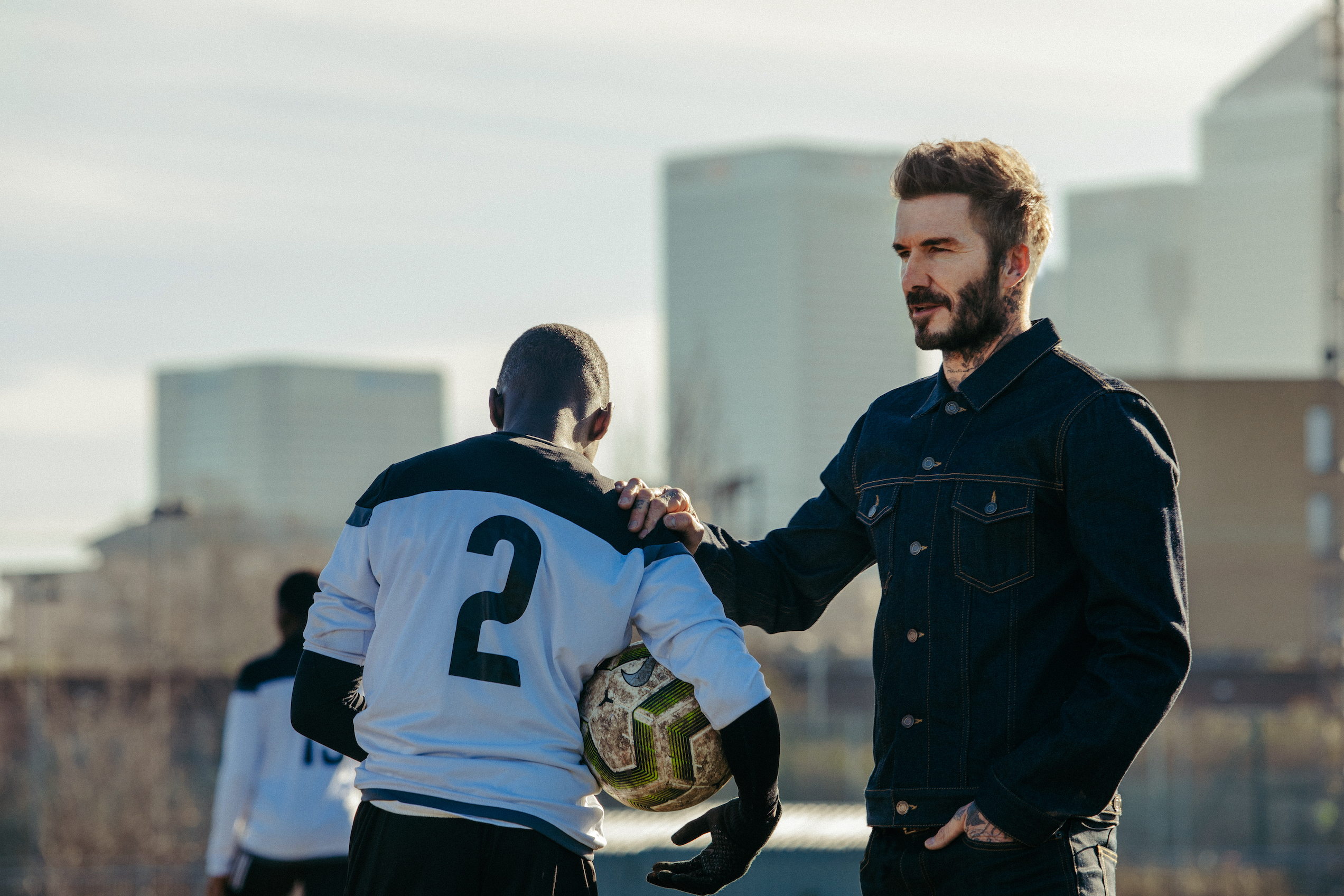 Save Our Squad sees David Beckham taking football sessions in East London.